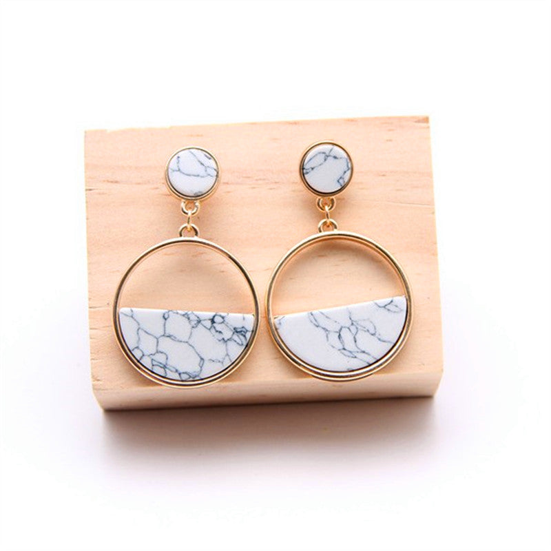 Adora & Co.™ Circular Marble Earrings